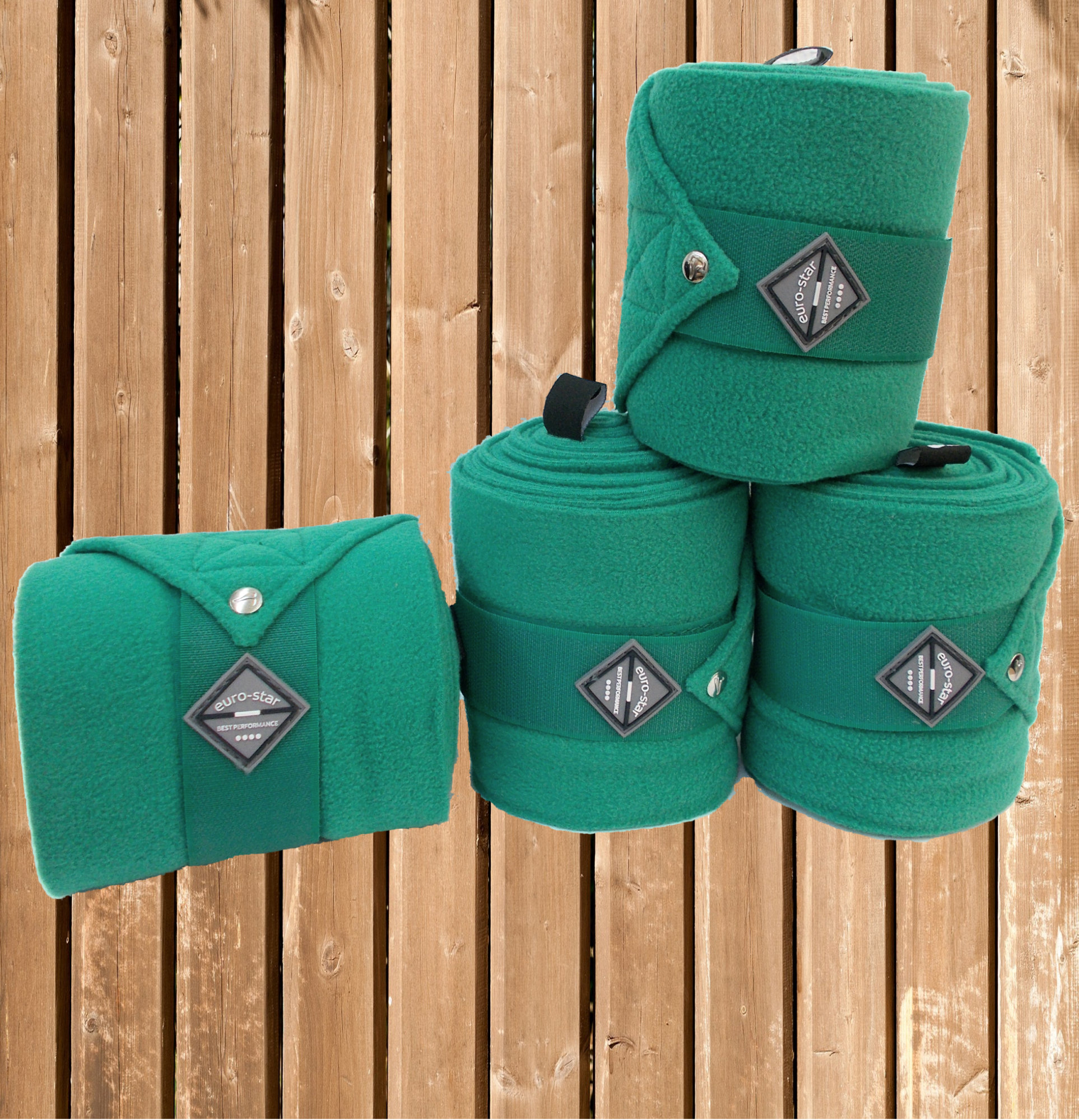 Euro Star Fleece Bandagen Excellent 4er Set, racegreen, WB